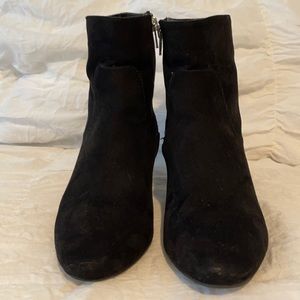 Black suede high ankle booties size 7